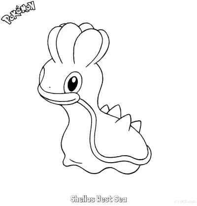 Free printable Shellos West Sea Coloring Page - Free Printable Pokemon Coloring Sheets coloring page